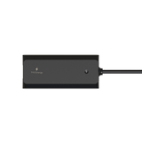TYS Energy high-performance ebike battery charger with sleek black design and LED indicator, perfect for 48V battery systems.